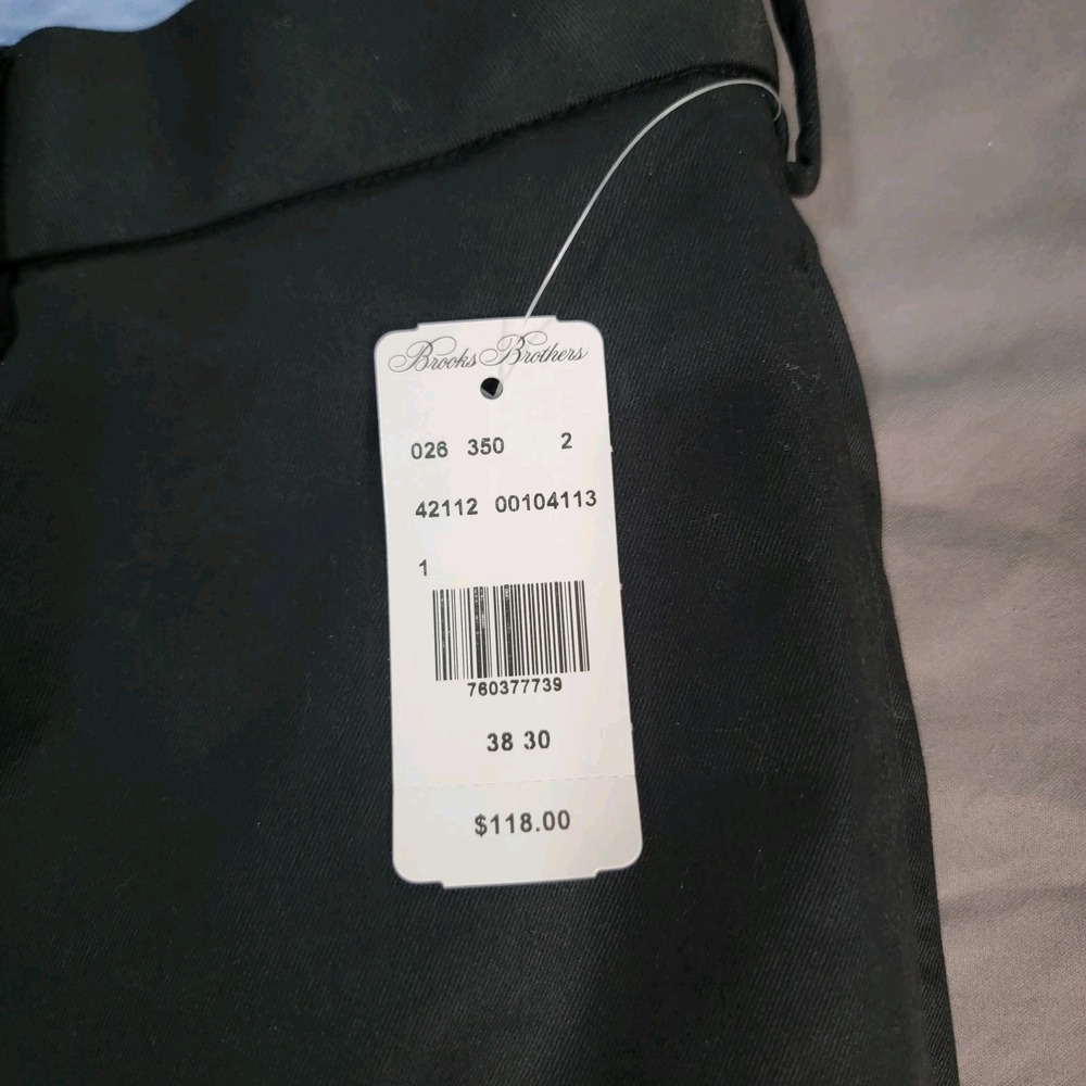 New Brooks Brothers Advantage Chino Stretch Pants Mens 38x30 Black Clark Fit - Picture 12 of 12